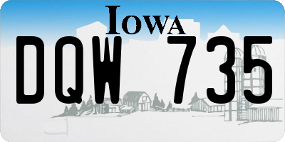 IA license plate DQW735