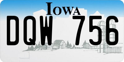 IA license plate DQW756