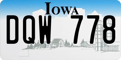 IA license plate DQW778