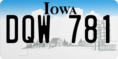 IA license plate DQW781