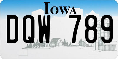IA license plate DQW789