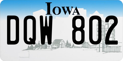 IA license plate DQW802