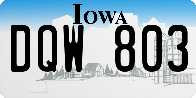 IA license plate DQW803