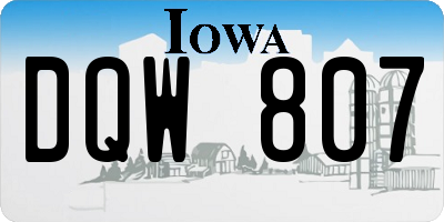 IA license plate DQW807