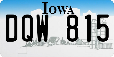 IA license plate DQW815