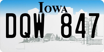 IA license plate DQW847