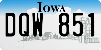 IA license plate DQW851