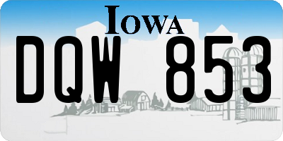 IA license plate DQW853