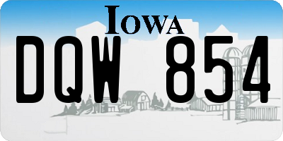IA license plate DQW854