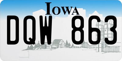 IA license plate DQW863
