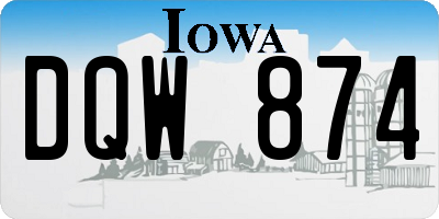 IA license plate DQW874