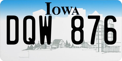 IA license plate DQW876