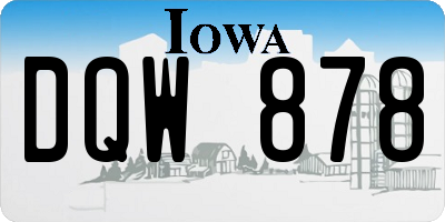 IA license plate DQW878