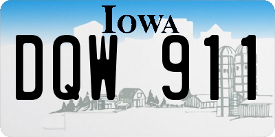 IA license plate DQW911