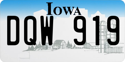 IA license plate DQW919