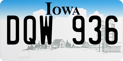 IA license plate DQW936
