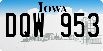 IA license plate DQW953