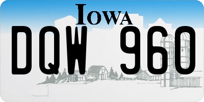 IA license plate DQW960