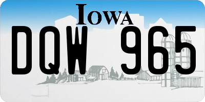 IA license plate DQW965