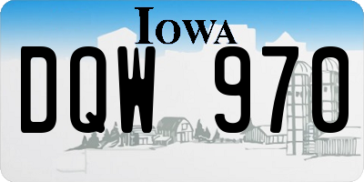 IA license plate DQW970