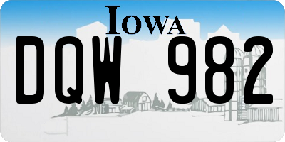 IA license plate DQW982