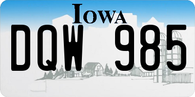 IA license plate DQW985