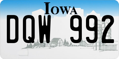 IA license plate DQW992