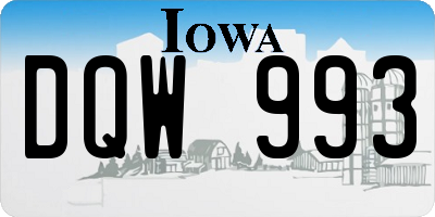 IA license plate DQW993