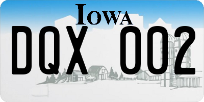 IA license plate DQX002