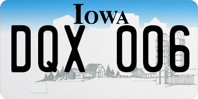 IA license plate DQX006