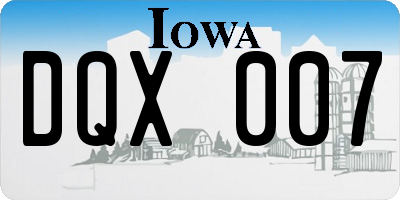 IA license plate DQX007