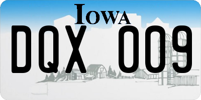 IA license plate DQX009