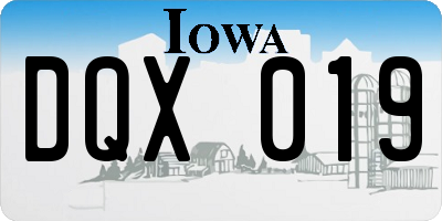 IA license plate DQX019