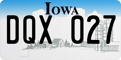IA license plate DQX027
