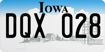 IA license plate DQX028
