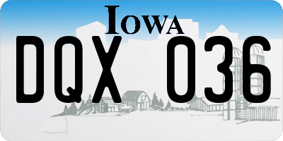 IA license plate DQX036