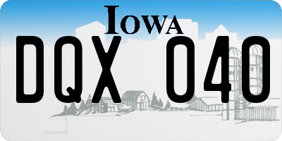 IA license plate DQX040