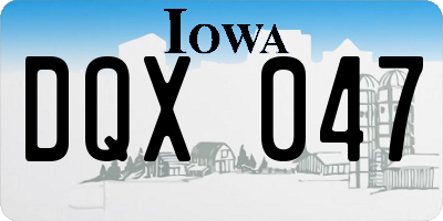 IA license plate DQX047