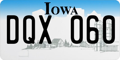 IA license plate DQX060