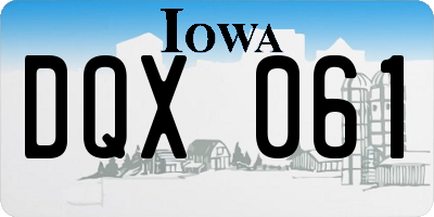 IA license plate DQX061