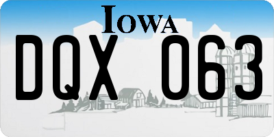 IA license plate DQX063