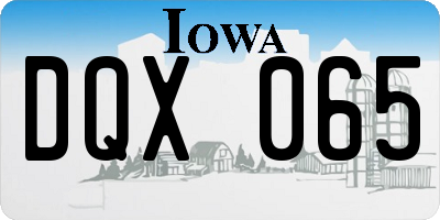 IA license plate DQX065
