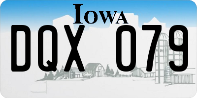 IA license plate DQX079