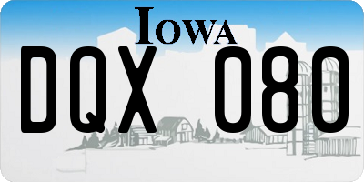 IA license plate DQX080