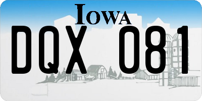 IA license plate DQX081