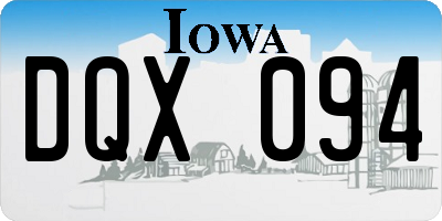 IA license plate DQX094