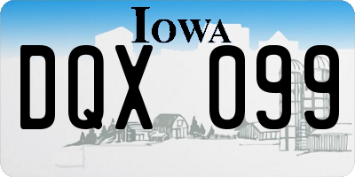 IA license plate DQX099