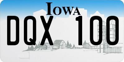 IA license plate DQX100