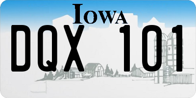 IA license plate DQX101