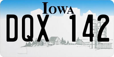 IA license plate DQX142